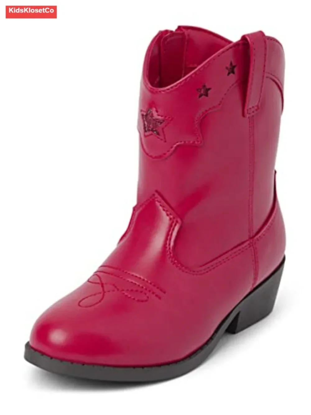 Toddler Cowgirl Boots Western Embroidered Stars Faux Leather Pull-On